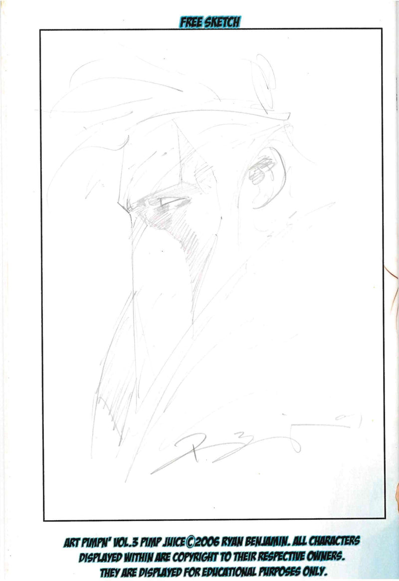 *SIGNED/ORIGINAL PENCIL DRAWING* RYAN BENJAMIN ART PIMPN'! SKETCHBOOK #3 (2007)
