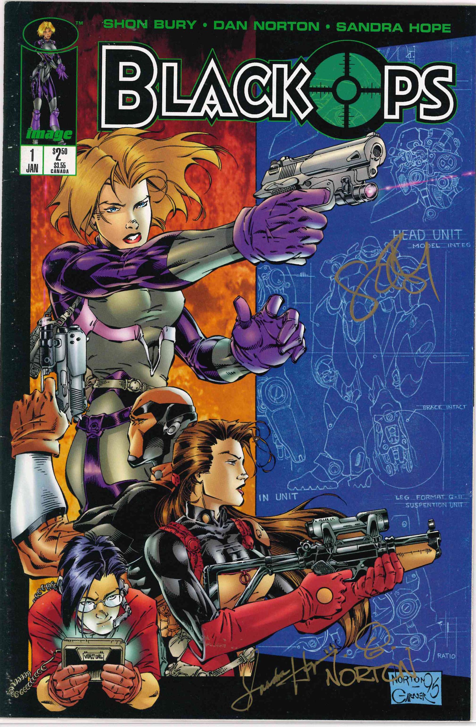BLACK OPS (1996) - SET OF FIVE *SIGNED* BY CREATIVE TEAM