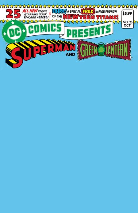 DC COMICS PRESENTS (1978) #26 FACSIMILE EDITION (2024) CVR C BLUE BLANK VAR