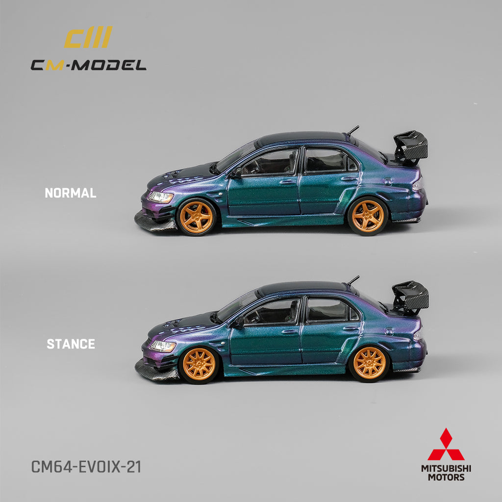 CM MODEL 1/64 MITSUBISHI LANCER EVOLUTION IX PURPLE CHAMELEON