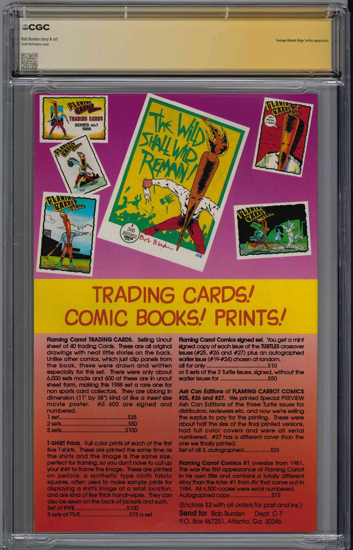 CGC FLAMING CARROT (1991) #27 (9.2) SIGNATURE SERIES - SIGNED BY TODD MCFARLANE