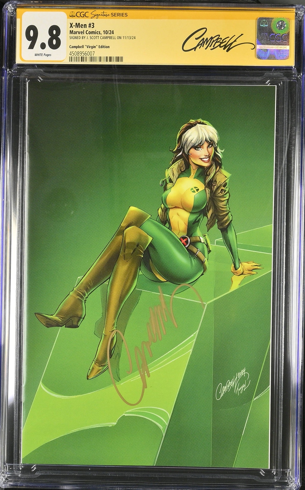 CGC X-MEN (2024) #3 1:100 VIRGIN EDITION (9.8) SIGNATURE SERIES - SIGNED BY J. SCOTT CAMPBELL