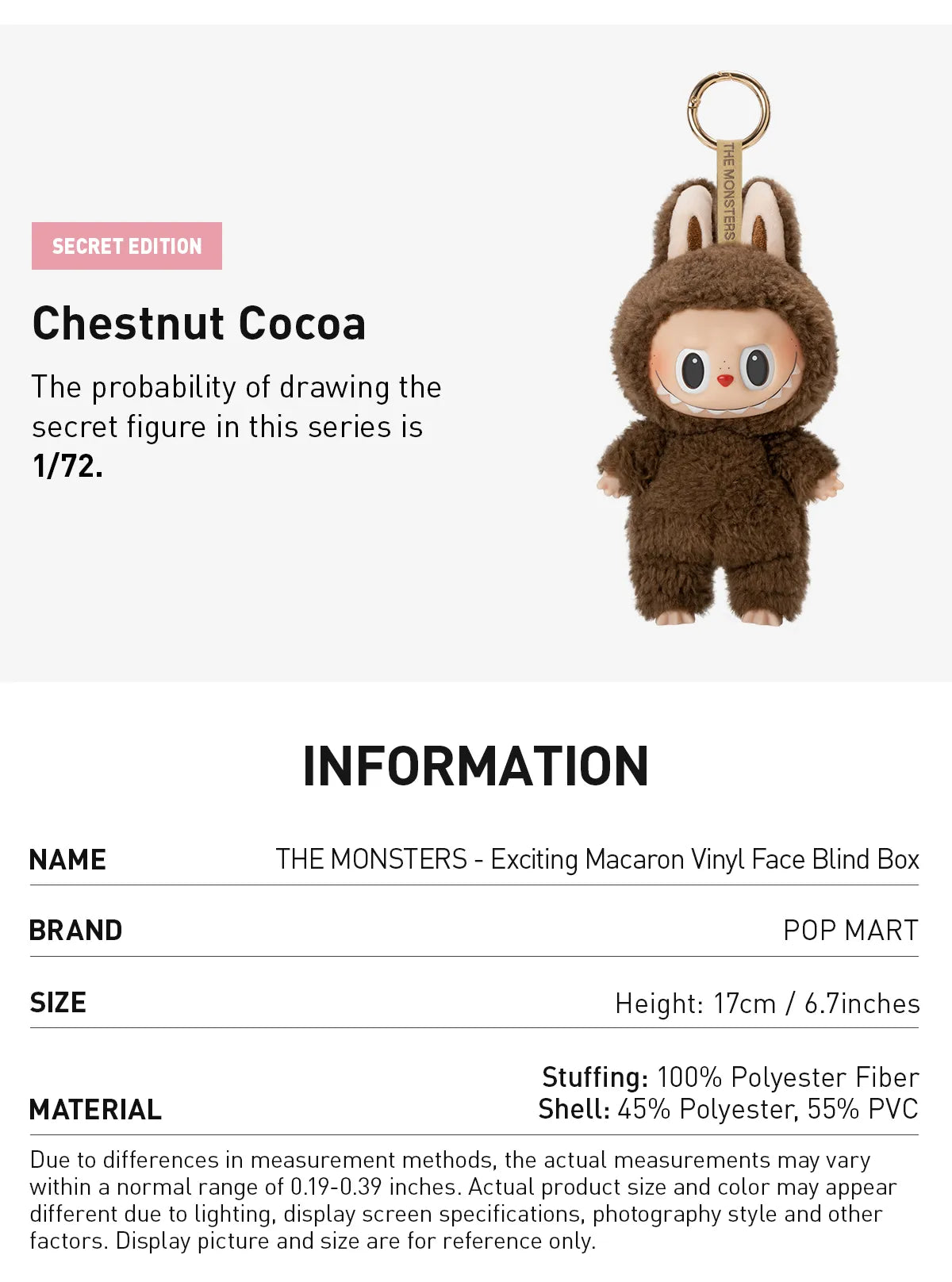 POP MART LABUBU THE MONSTERS EXCITING MACARON SERIES VINYL PLUSH PENDANT BLIND BOX