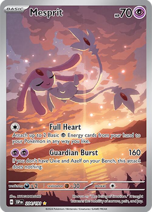 POKEMON TCG SURGING SPARKS 204 MESPRIT ILLUSTRATION RARE