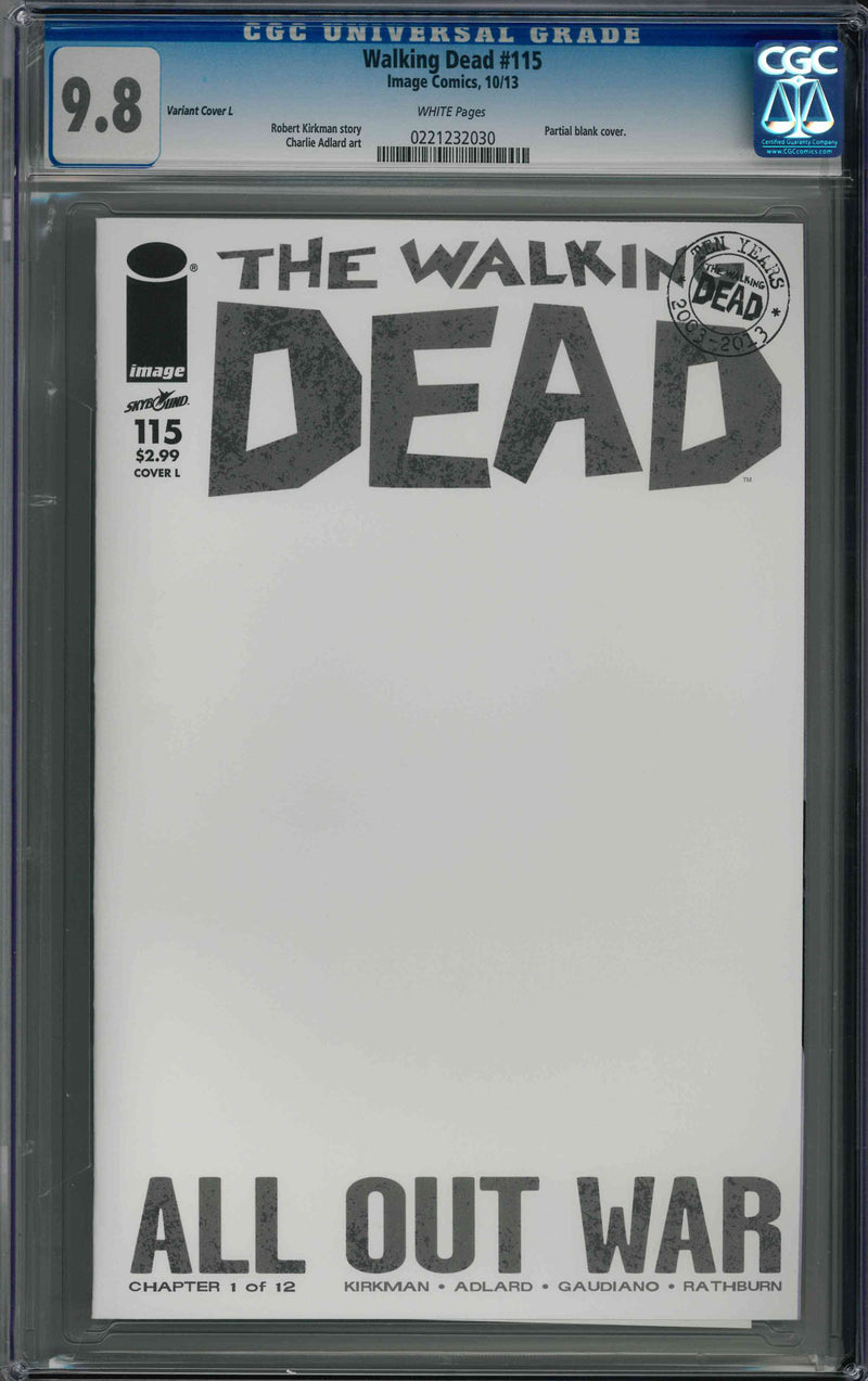 CGC WALKING DEAD (2003) #115 VARIANT COVER L (9.8)