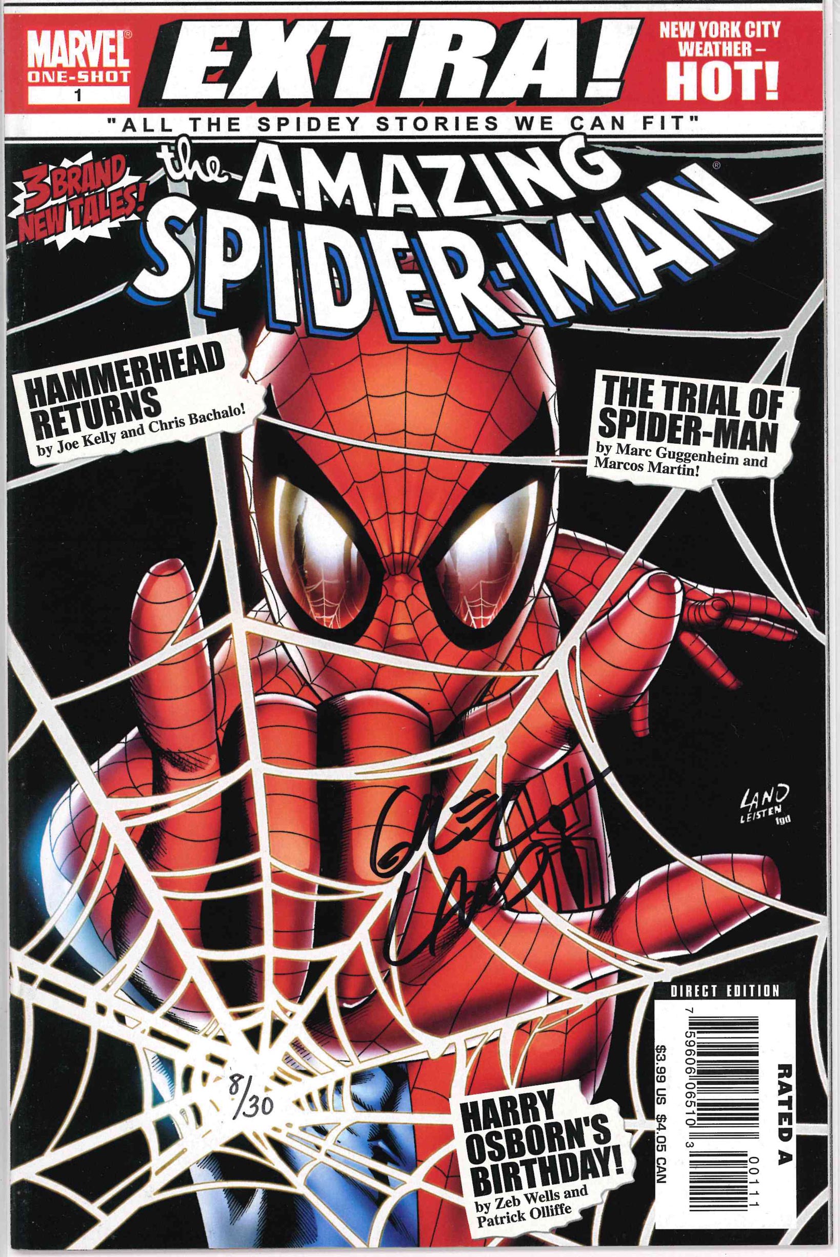 *SIGNED* DYNAMIC FORCES AMAZING SPIDER-MAN EXTRA (2008) #1 WITH COA - SIGNED BY GREG LAND #8/30