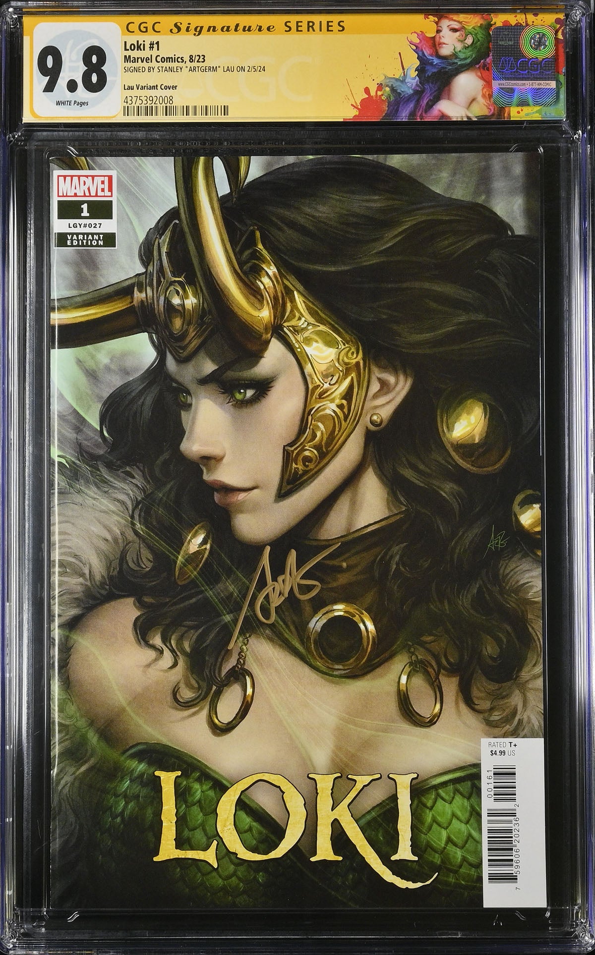 CGC LOKI VOL 4 #1 LAU VARIANT (9.8) SIGNATURE SERIES - SIGNED BY STANLEY "ARTGERM" LAU