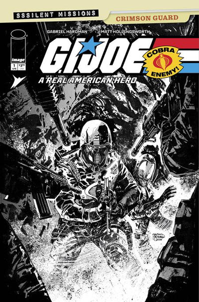 GI JOE A REAL AMERICAN HERO SSSILENT MISSIONS CRIMSON GUARD (2026) #1 (ONE SHOT) CVR C INC 1:10 GABRIEL HARDMAN B&W VAR