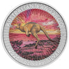 SUNDOWNER -RED KANGAROO 2026 1oz SILVER COLOURED COIN ON CARD