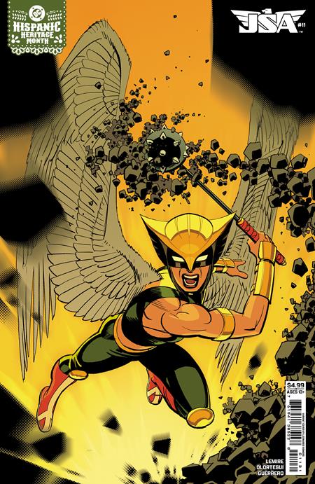 JSA (2024) #11 CVR C LEONARDO ROMERO HISPANIC HERITAGE MONTH HAWKGIRL CARD STOCK VAR