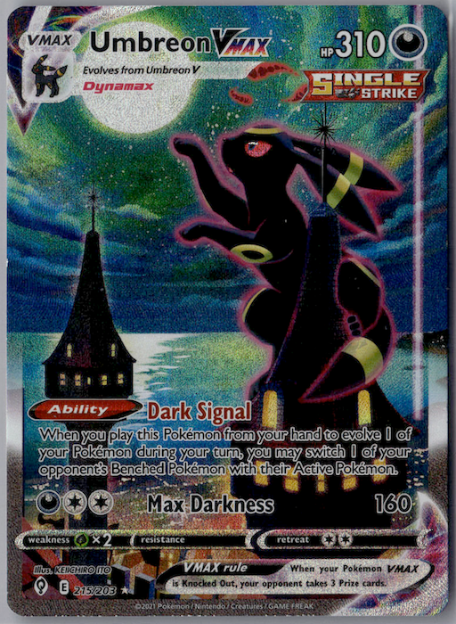 POKEMON TCG: EVOLVING SKIES UMBREON VMAX (ALTERNATE ART SECRET) 215/203 SECRET RARE