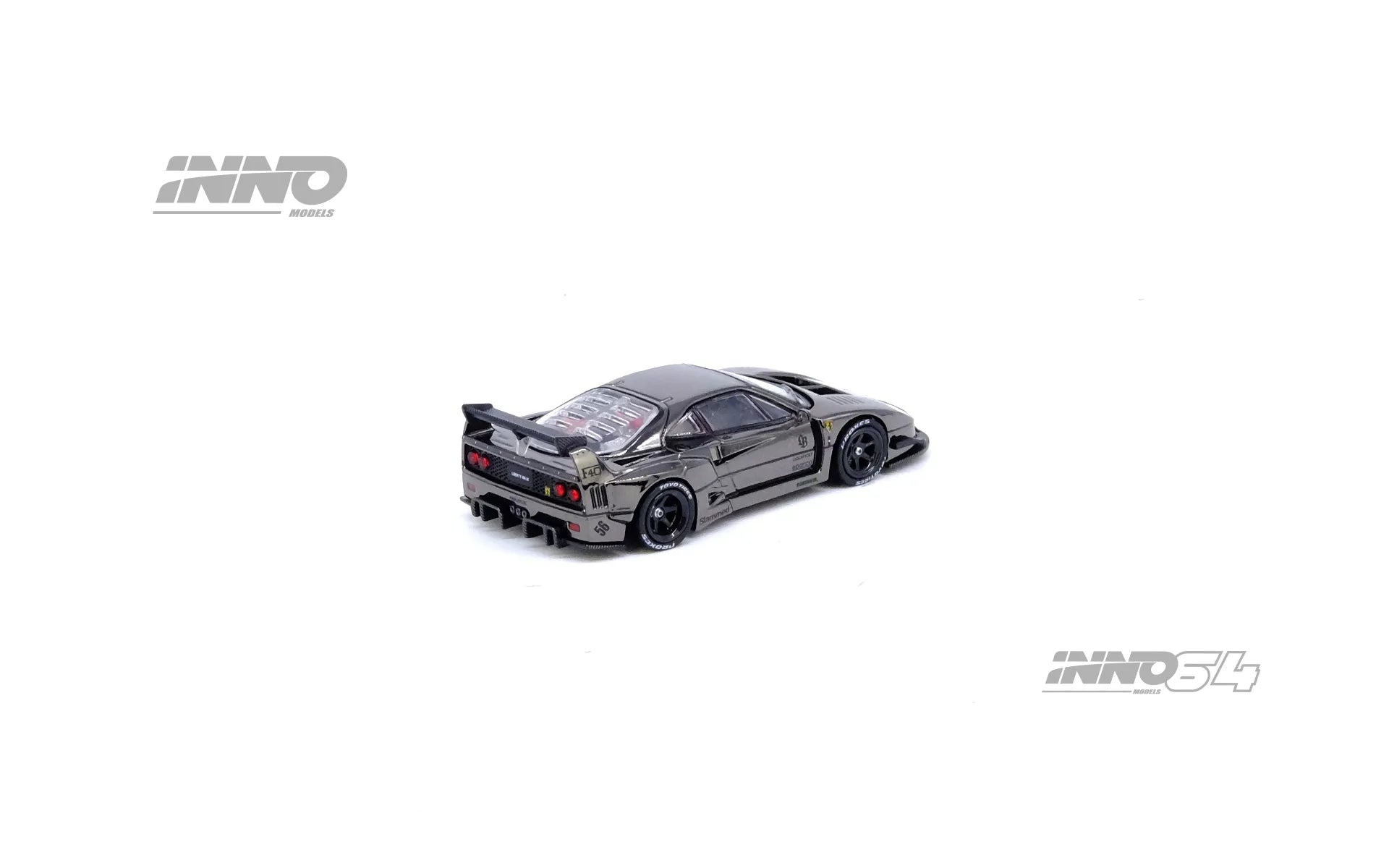 INNO64 1/64 LIBERTY WALK FERRARI F40 CHROME BLACK