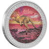 SUNDOWNER -RED KANGAROO 2026 1oz SILVER COLOURED COIN ON CARD