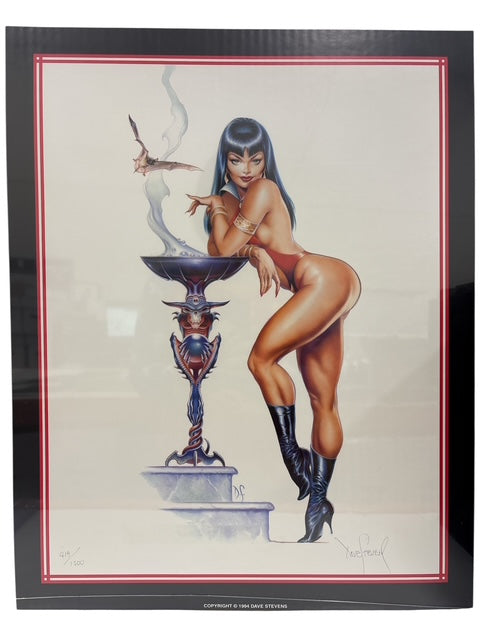 VINTAGE (1994) VAMPIRELLA PRINT - SIGNED BY DAVE STEVENS AND NUMBERED #419/1200