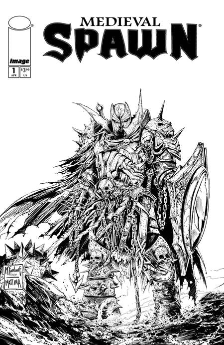 MEDIEVAL SPAWN (2025) #1 CVR B TODD MCFARLANE & FRANCESCO MATTINA B&W CVR