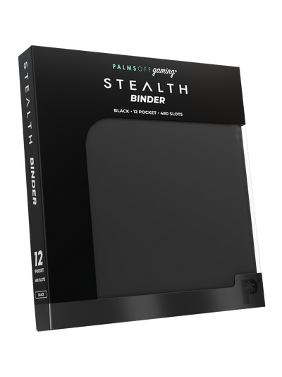 PALMS OFF GAMING STEALTH SERIES 12 POCKET BLACK ZIP TRADING CARD BINDER