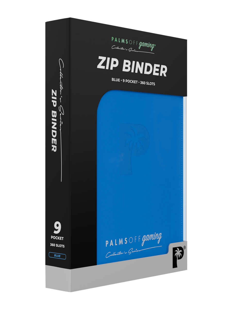 PALMS OFF GAMING COLLECTORS SERIES 9 POCKET BLUE ZIP TRADING CARD BINDER