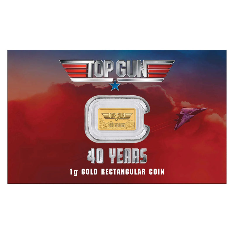 40 YEARS OF TOP GUN 2026 1g GOLD RECTANGULAR COIN IN CARD