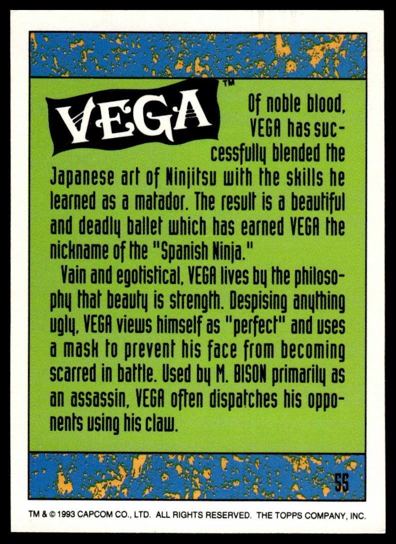 1993 TOPPS STREET FIGHTER II #55 VEGA