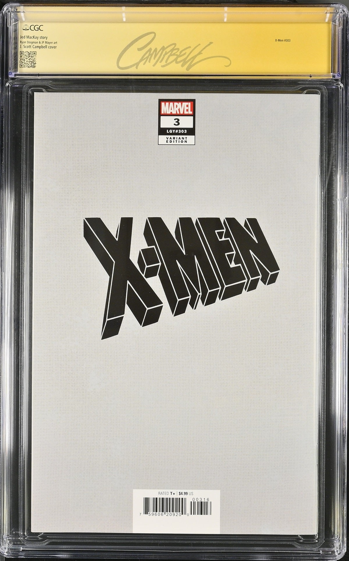 CGC X-MEN (2024) #3 1:100 VIRGIN EDITION (9.8) SIGNATURE SERIES - SIGNED BY J. SCOTT CAMPBELL