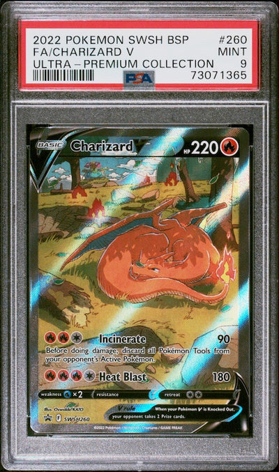 2022 POKEMON SWSH BLACK STAR PROMO FA/CHARIZARD V #260 PSA 9