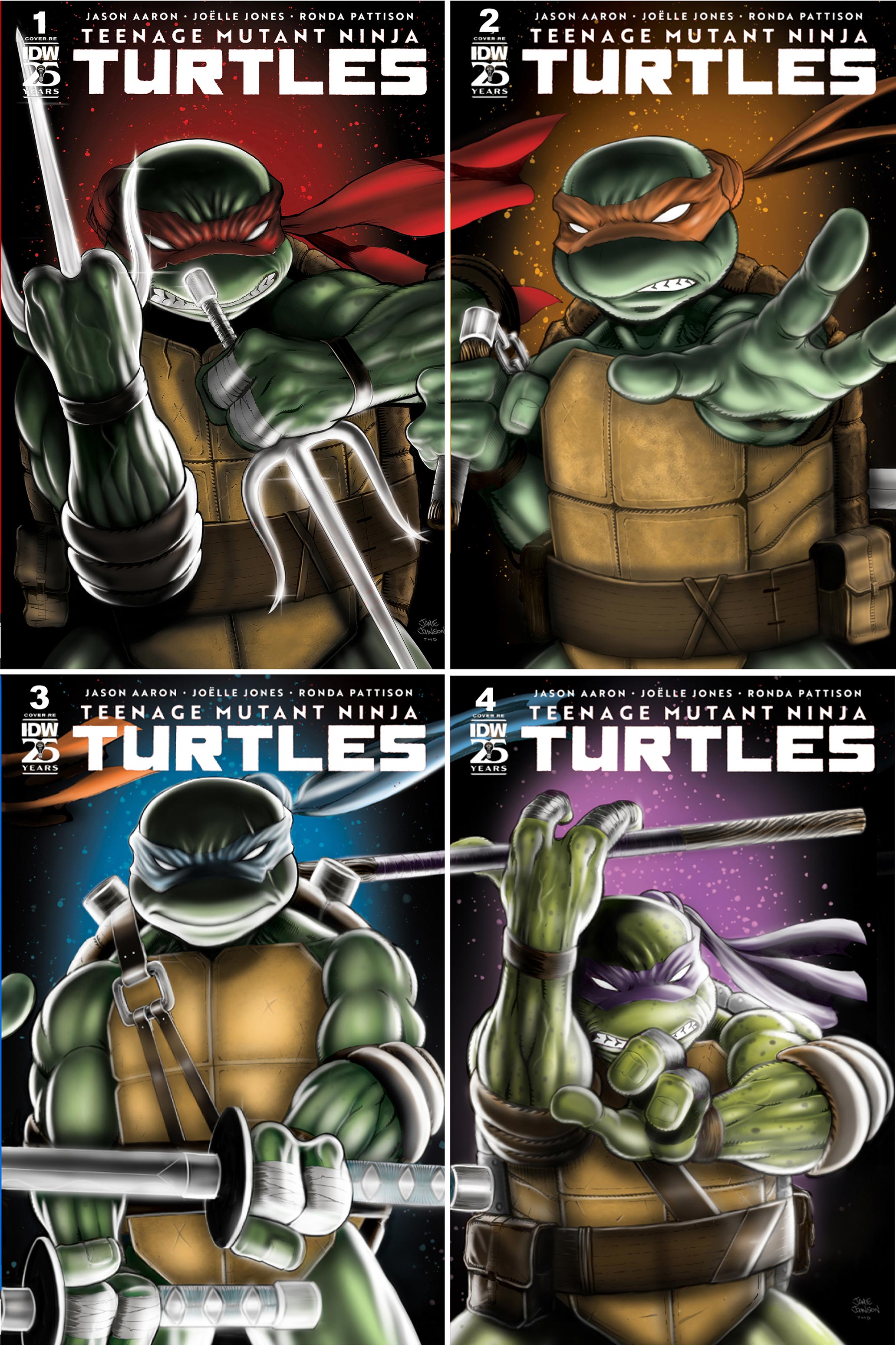 TEENAGE MUTANT NINJA TURTLES VOL 6 (2024) - "SIGNED" SET OF FOUR KINGS COMICS RETAILER EXCLUSIVE VARIANT COVERS