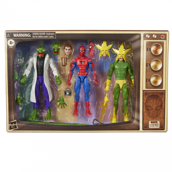 MARVEL LEGENDS SERIES SPIDER-MAN, MARVELS LIZARD AND MARVELS ELECTRO AF