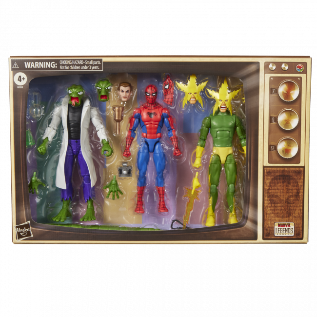MARVEL LEGENDS SERIES SPIDER-MAN, MARVELS LIZARD AND MARVELS ELECTRO AF