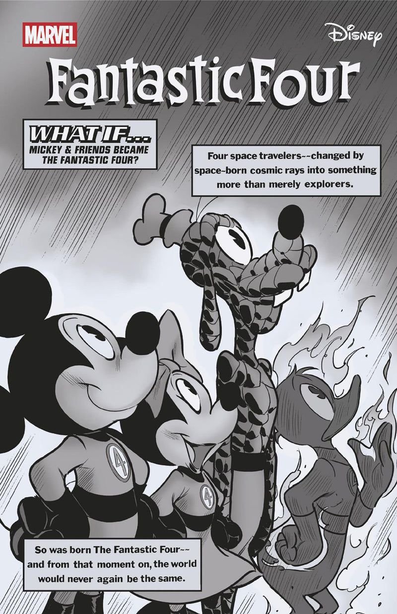 FANTASTIC FOUR (2025) #6 100 COPY INCV IVAN BIGARELLA BLACK AND WHITE DISNEY WHAT IF? FANTASTIC FOUR HOMAGE VAR
