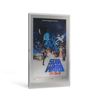 STAR WARS JAPANESE MOVIE POSTER - A NEW HOPE 20g SILVER COLLECTIBLE FOIL
