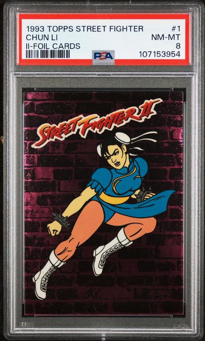 1993 TOPPS STREET FIGHTER II FOIL CARDS #1 CHUN LI PSA 8