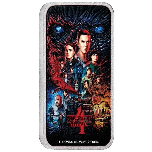STRANGER THINGS - SEASON 4 POSTER 2026 1oz SILVER COLOURED RECTANGULAR COIN