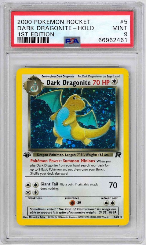 2000 POKEMON ROCKET DARK DRAGONITE-HOLO #5 PSA 9