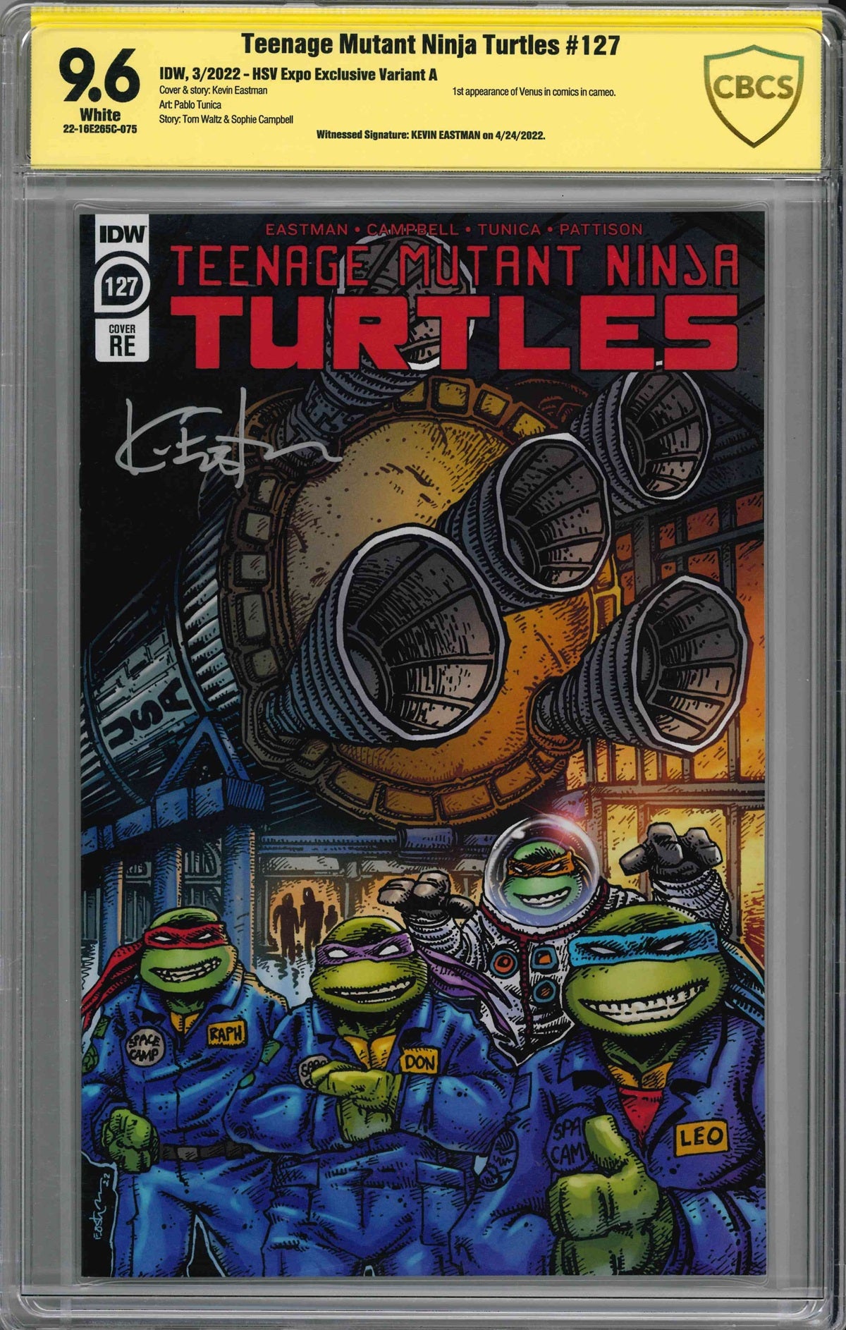 CBCS TEENAGE MUTANT NINJA TURTLES #127 HSV EXPO EXCLUSIVE VAR A (9.6) SIGNATURE SERIES - SIGNED KEVIN EASTMAN