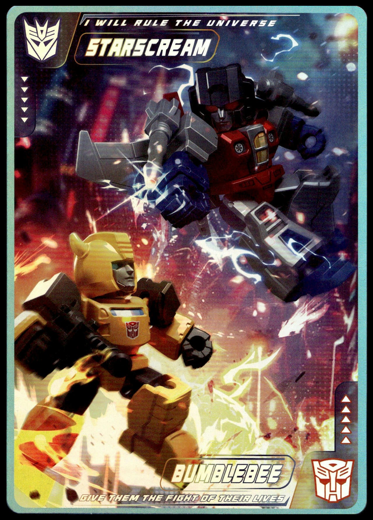 BLOKEES TRANSFORMERS STARCREAM BUMBLEBEE I WILL RULE THE UNIVERSE COLLECTOR CARD