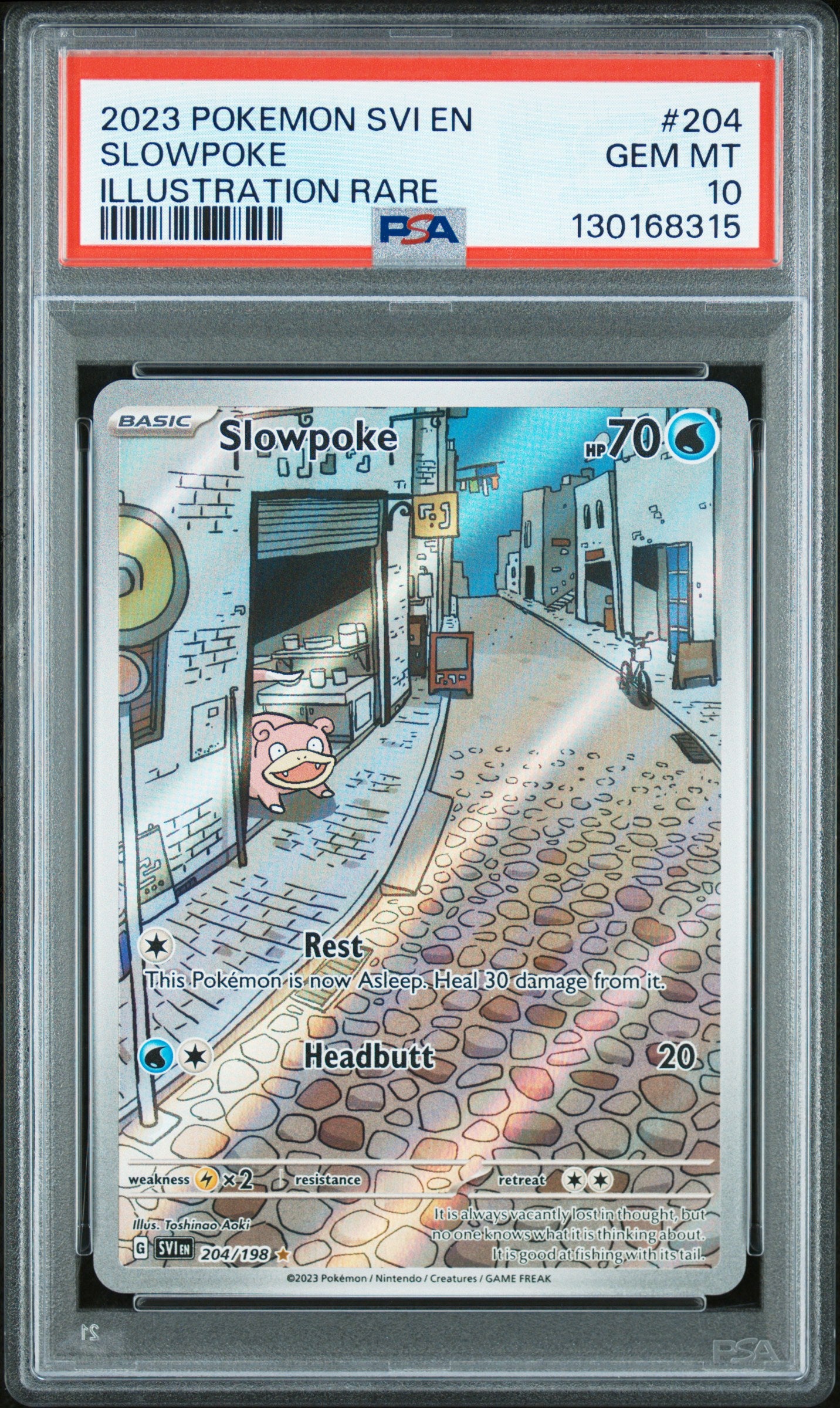 2023 POKEMON SVI EN #204 SLOWPOKE ILLUSTRATION RARE PSA 10