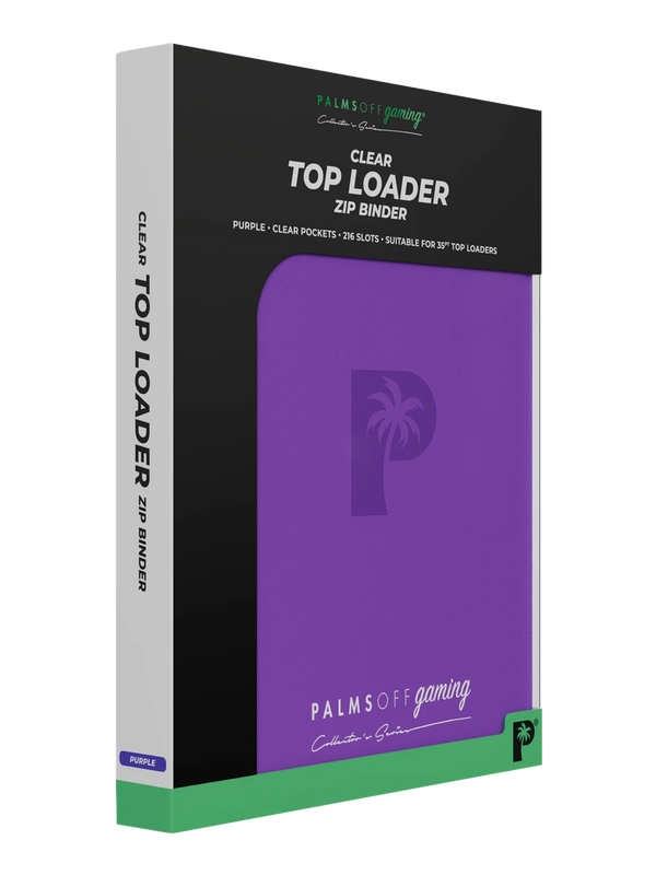 PALMS OFF GAMING COLLECTORS SERIES 9 POCKET PURPLE ZIP TOP LOADER BINDER