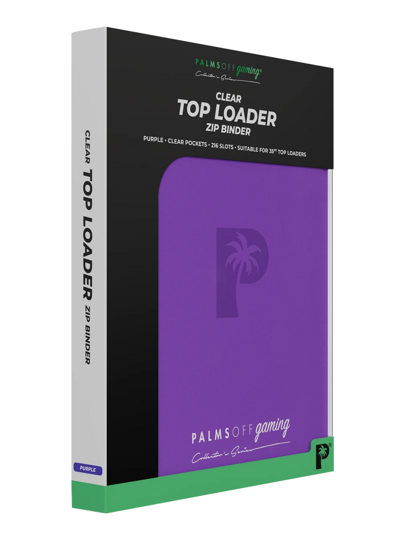 PALMS OFF GAMING COLLECTORS SERIES 9 POCKET PURPLE ZIP TOP LOADER BINDER
