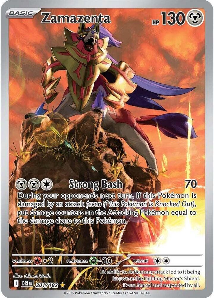 POKEMON TCG: DESTINED RIVALS ZAMAZENTA 201/182 ILLUSTRATION RARE
