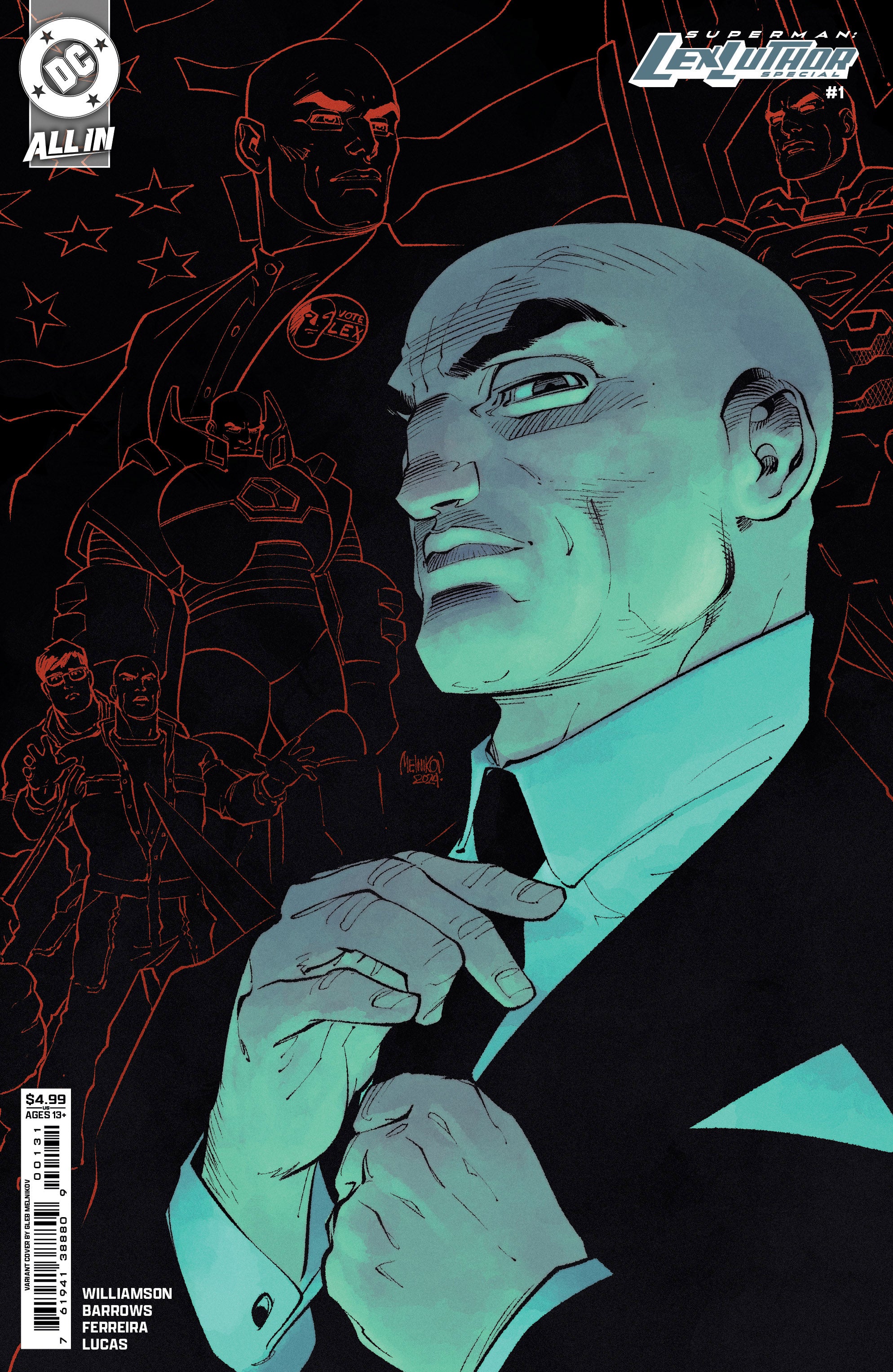 SUPERMAN LEX LUTHOR SPECIAL (2025) #1 (ONE SHOT) CVR B GLEB MELNIKOV CARD STOCK VAR