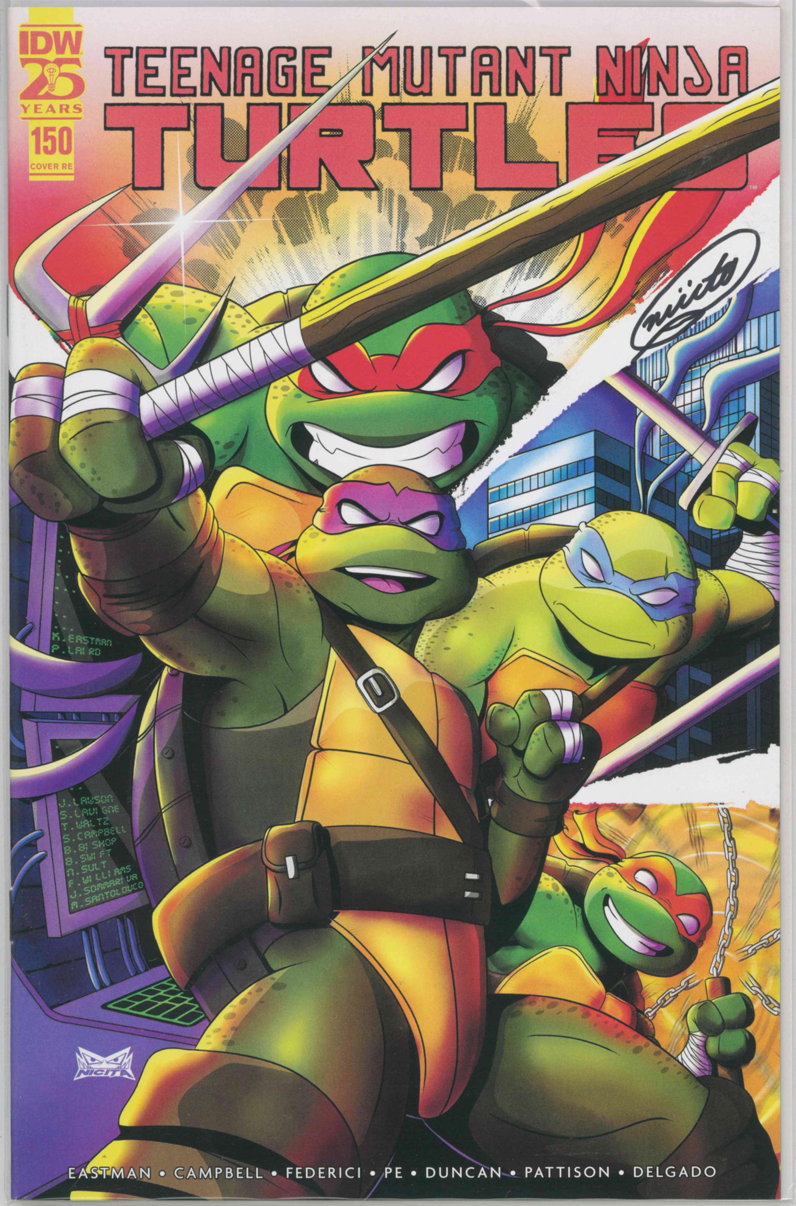 TEENAGE MUTANT NINJA TURTLES (2011) #150  SIGNED ADRIAN NICITA VARIANT