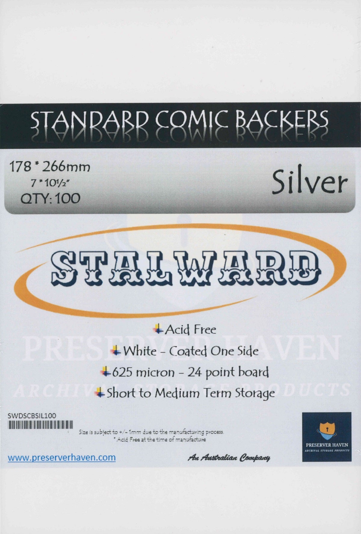 STALWARD BACKING BOARDS - SILVER AGE