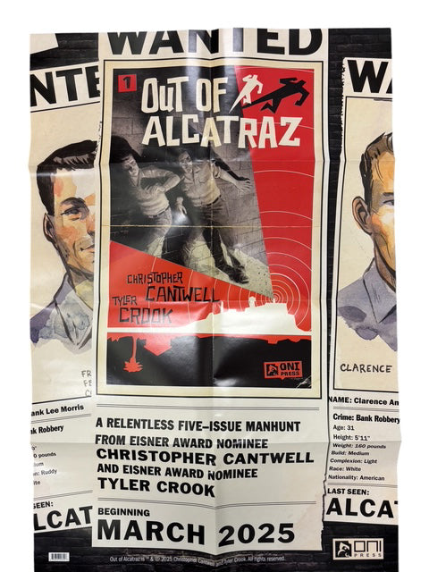 ALCATRAZ AND FREE FOR ALL DOUBLE SIDED FOLDED PROMO POSTER