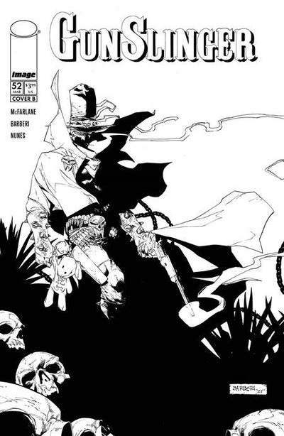 GUNSLINGER SPAWN (2021) #52 CVR B CARLO BARBERI VIRGIN B&W VAR