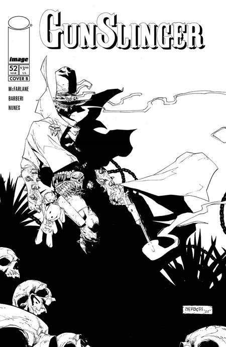 GUNSLINGER SPAWN (2021) #52 CVR B CARLO BARBERI VIRGIN B&W VAR
