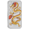 GOLDEN DRAGON 2026 1oz SILVER COLOURED RECTANGULAR COIN IN CARD