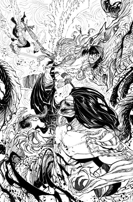 DARKNESS VS ANGELUS (2026) #1 (ONE SHOT) CVR D INC 1:25 GIUSEPPE CAFARO B&W VAR