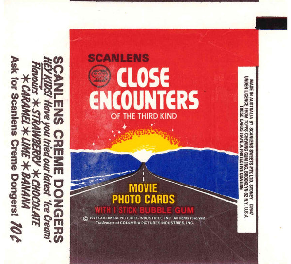 1978 SCANLENS CLOSE ENCOUNTERS EMPTY WRAPPER