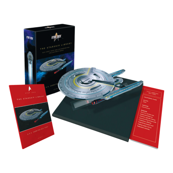 STAR TREK LOWER DECKS USS CERRITOS NCC-75667 DIECAST SHIP AND BOOK