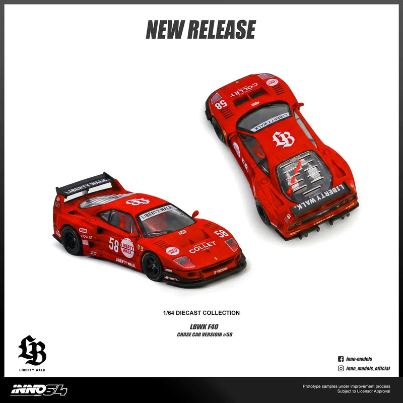 INNO64 1/64 LIBERTY WALK FERRARI F40 COLLET (CHASE)